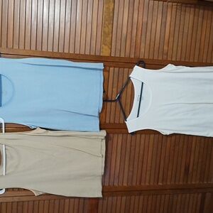 Set Of 3 White Stag Tank Tops